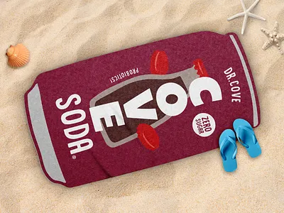 Beach Towel for Soda Brand beach food print promo sand soda swag towel