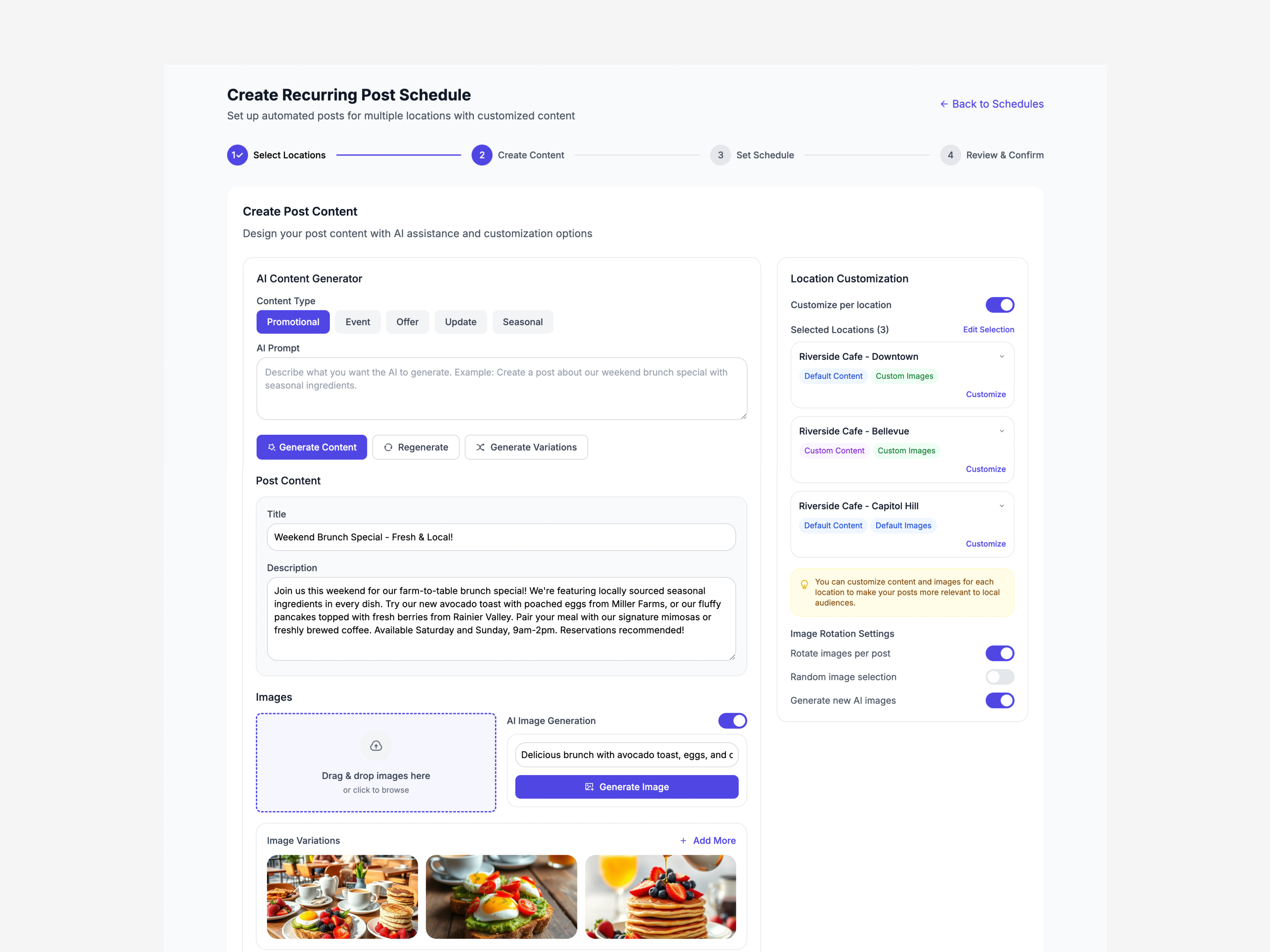 AI Post Management System-Create Content ai artificial intelligence business content design figma ui ui ux web design