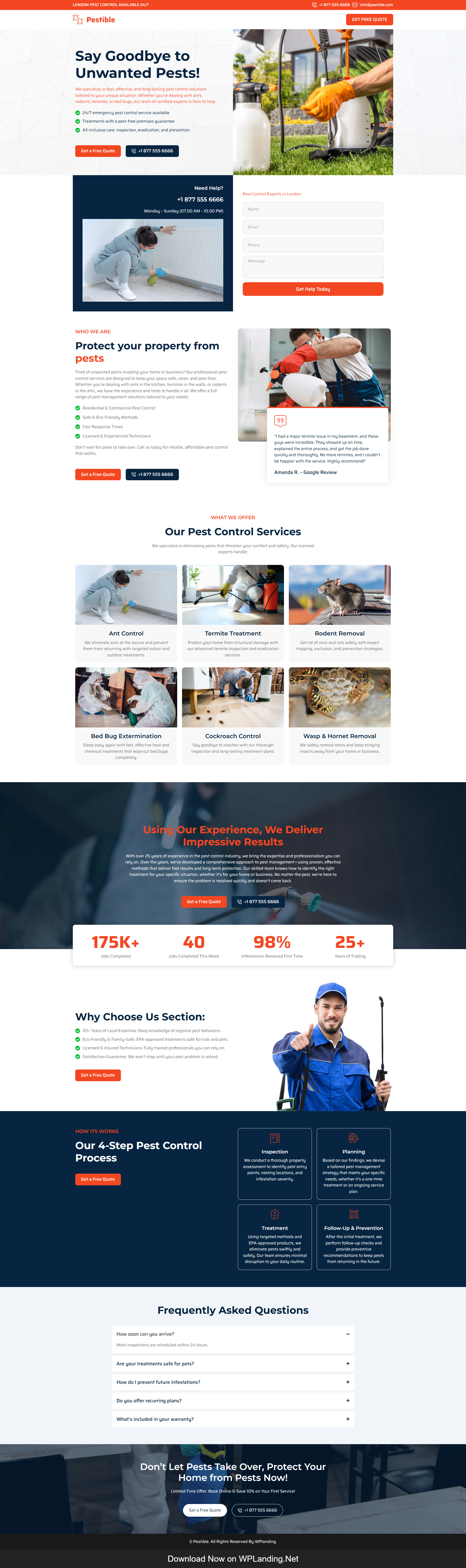 Pest Control Landing Page designs, themes, templates and downloadable ...