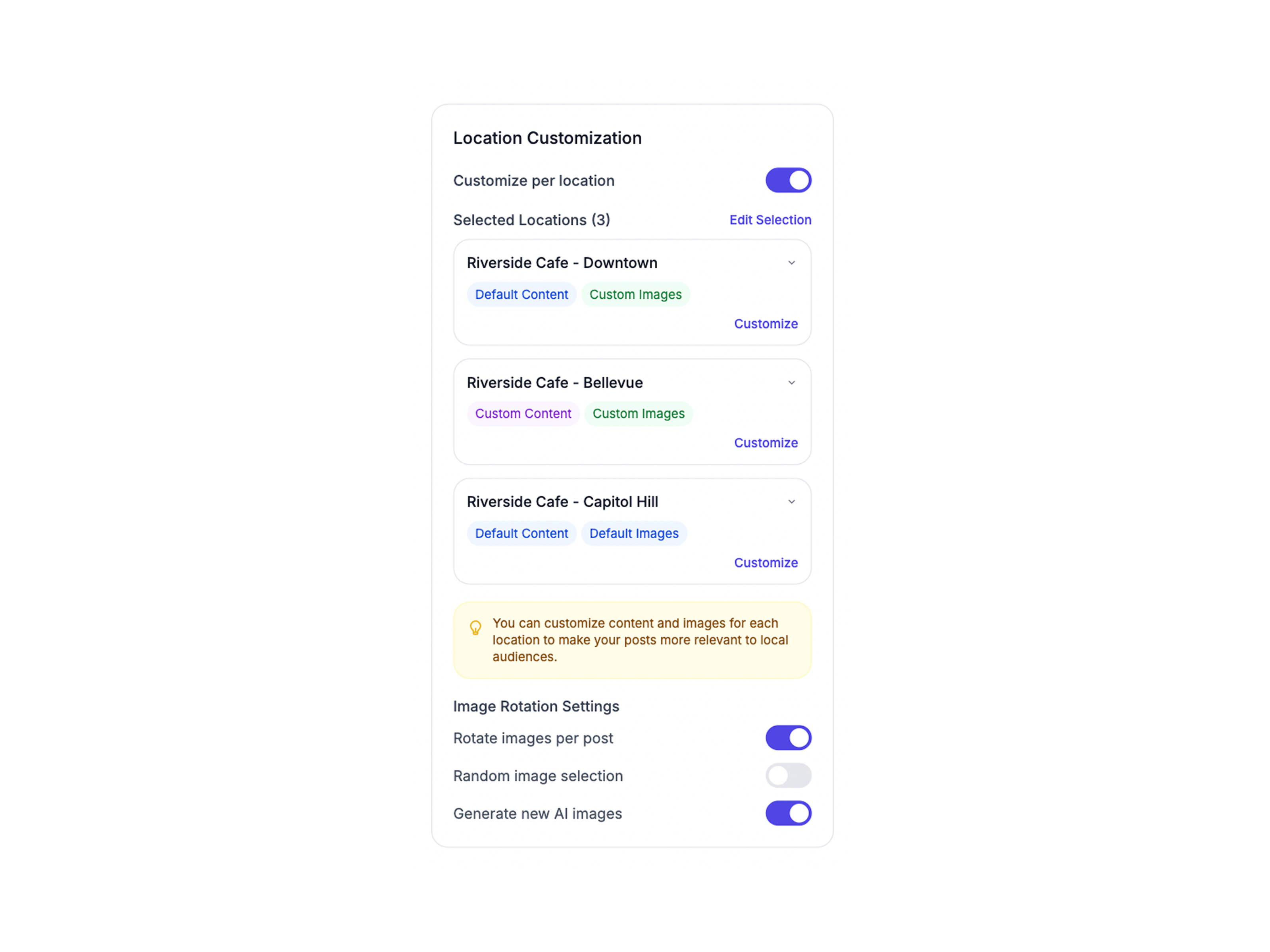 AI Post Management System- Location Customization Prompt Bar ai artificial intelligence business design designer figma ui uiux web design