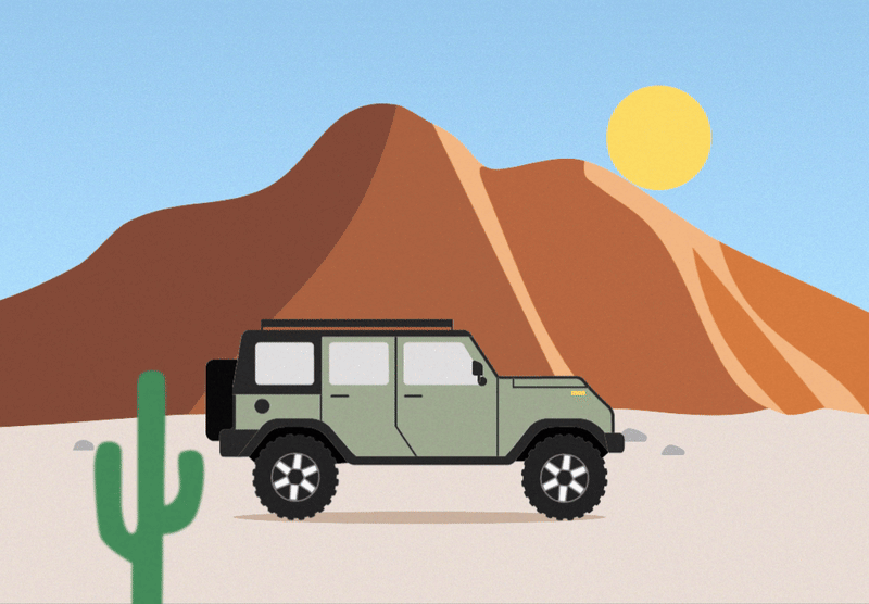 Jeep Road Trip adobe animation graphic design illustration motion graphics vector