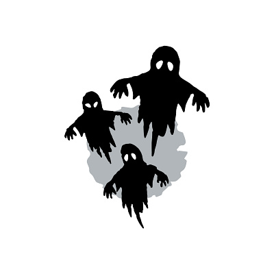Three Scary Ghosts Logo alien buy ghost halloween logo logos logotype moon sale sales
