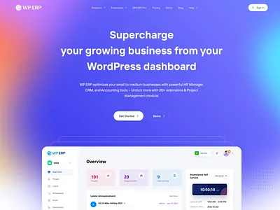 WP ERP Home Page Redesign uxui