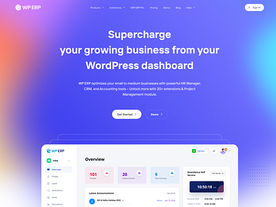 WP ERP Home Page Redesign uxui