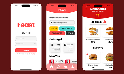 Feast | Mobile UI/UX Design adobe xd android app app design branding design figma graphic design ios mobile mobile app ui ux