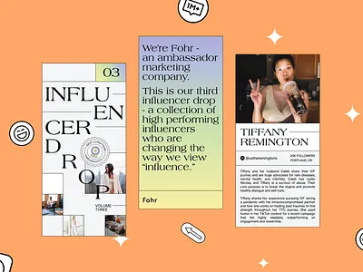 Fohr's Influencer Drops branding graphic design logo pdf ui