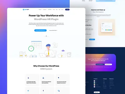 HRM Home Page Design | WP ERP hr hrm uxui