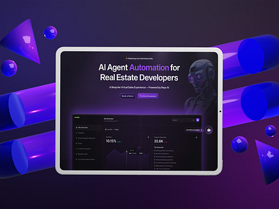 Rays AI Solutions – Real Estate AI Sales Platform UI Mockup animation branding design graphic design illustration logo mobile app ui ux vector