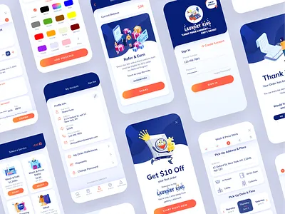 Laundry App – insane graphics provided by client app blue branding design experience figma illustration insane laundry light logo mobile new showcase simple sketch ui ux