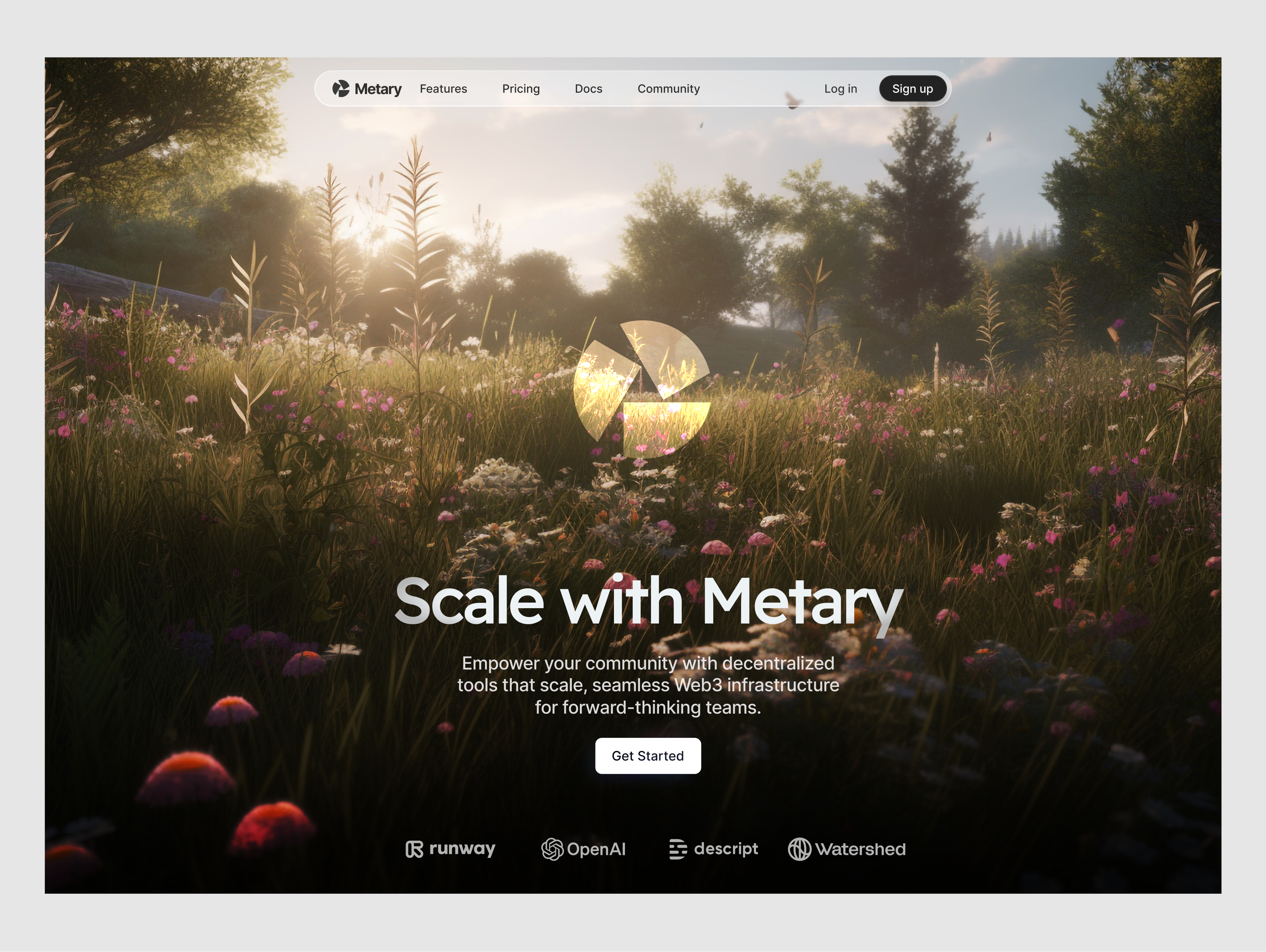 Web3 Landing page // Metary hero section ai crypto graphic design hero section landing page landing page design minmal tech ui web3 website design