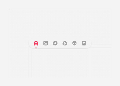 Header navigation with fluffy icons movement fluffy header icon design iconography icons motion design motion graphics navigation simple ui animation sticky header ui