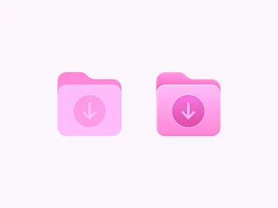 Folder – Flat vs Soft 3D 3d figma flat folder folders icons pink ui