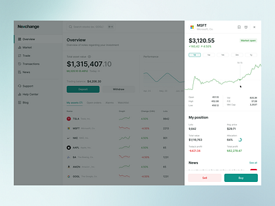 Stock Order Flow – Web Interaction (Stock Detail → Confirmation) app fintech order stock success ui ux web