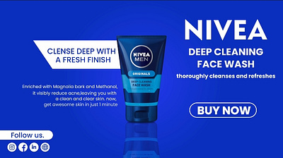 Nivea Man Face wash Products advertisement. ads advertisement animation branding creativity face wash graphic design marketing motion graphics nivea product advertisement product design social media reel uiux video