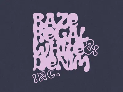 rrwdi band block denim energy gooey guitar live merch power print raze regal rock shred swag tour typography white