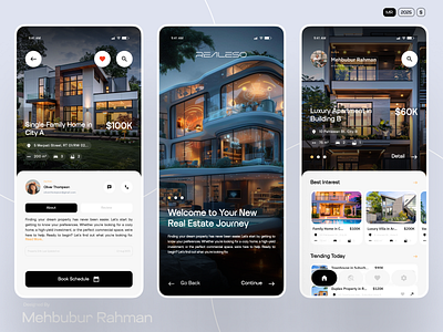 RealeSo -Real Estate Mobile App Design animation app cards clean design house ios minimal mobile mobile ui modern poperty details property mobile real estate real state realestate realestate mobile rent ui uiux