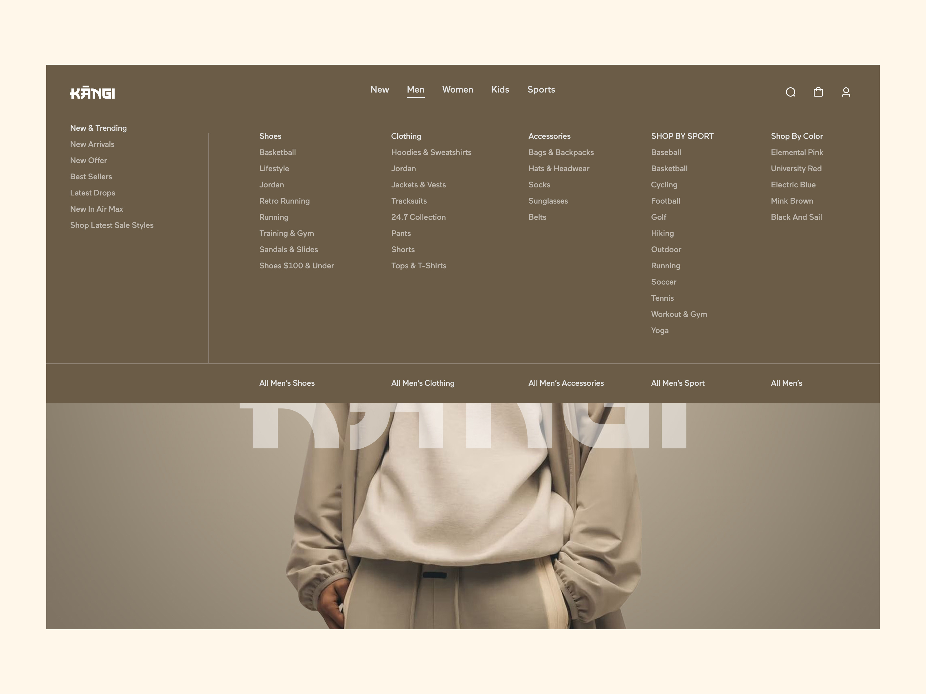 Example of Fashion Website Mega Menu/ Mega Navbar/ Mega Dropdown UIUX