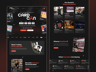 Web design work for a trading card show based in the UK card con landing landing page landing page design london playing cards pokemon trading trading card uk united kingdom web design website design wrestle mania wwe wwf
