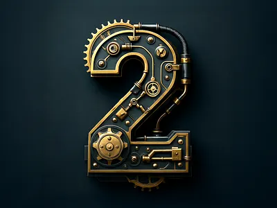 36 Days of Type - 2 2 36daysoftype 36daysoftype 2 adobe branding design gear illustration letter lettering logo machine mechanical metal number steampunk two type typography