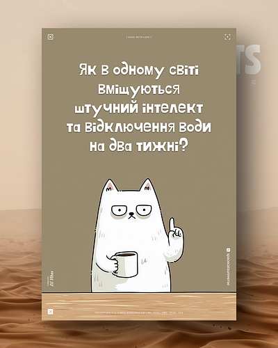 Вибачте, але як? ai branding cat daliy design illustration poster print