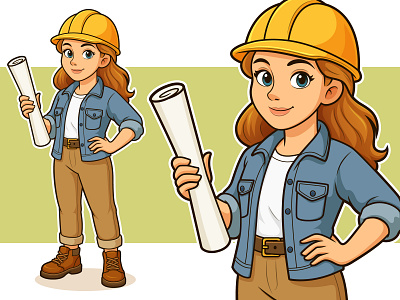 Cartoon Woman Construction Worker | Vector Style Art 2d 2d art 2d design cartoon cartoon female cartoon girl construction design dribbble dribbble artist female girl graphic design illustration logo vector vector design vector style worker