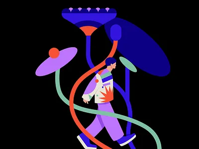 Quite Bloom editorial illustration flat flower illustration man men minimal plants vector