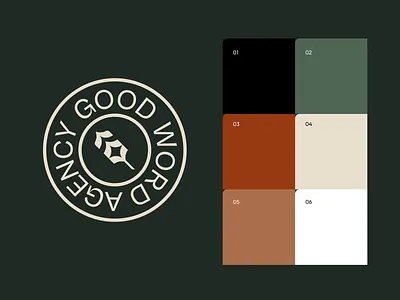 GW Agency Logo / Brand Identity agency brand branding color design designer eath tones feather geometric graphic design green icon identity logo mark palette quill seal studio vector