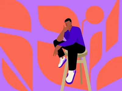 Quite Bloom editorial illustration flat flowers illustration man men minimal plants vector