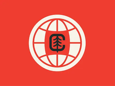 Crafted Design Camp Logo branding c camp design designer earth geometric graphic design green icon identity logo mark patch red seal sticker tree vector world