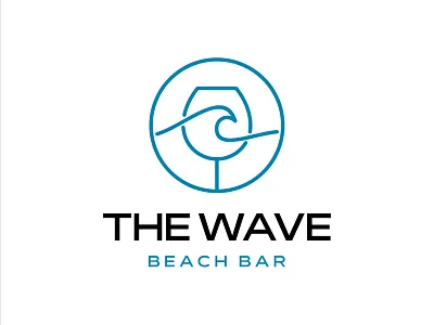 The Wave Beach Bar bar beach branding cafe cocktail drink glass icon logo mark restaurant symbol wave