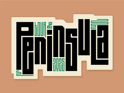 Sticker for 2025 Tour de Peninsula fun run branding design graphic design illustration lettering logo running club sticker trail running ui vector