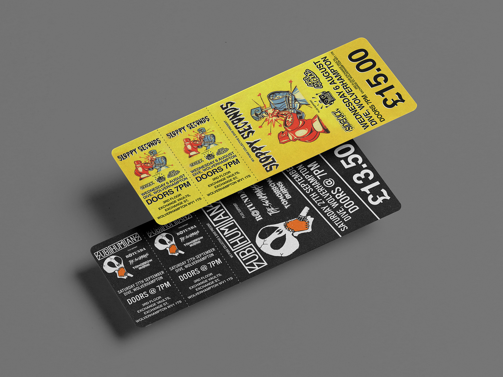 Subhumans and Sloppy Seconds Gig Ticket Designs by Jake Warrilow on ...