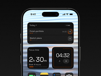 Pomodoro Widgets clean interface ios iphone ui widget widgets