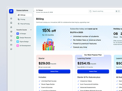 AI Powered Learning Management Billings ai ai design ai learning dashboard dashboard design design learning management ui ui design uidesign website design