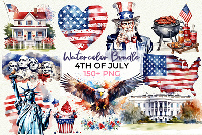 4th of July Clipart Set – Patriotic PNGs creative market