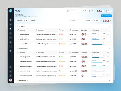 HR Project Management Task List Design dashboard dashboard design design hr hr project management management project ui ui design uidesign website design