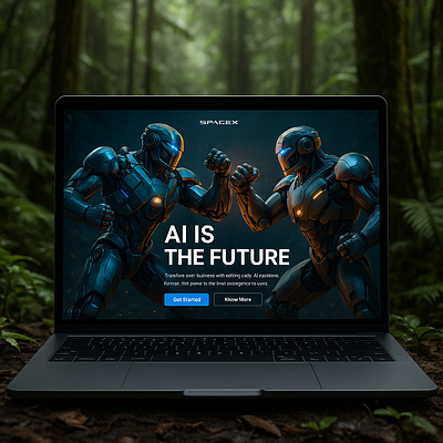 Futuristic AI Landing Page Concept homepage concept ui