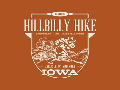 Hillbilly Hike Badge Design 10k 5k hike hike design hike logo hillbilly iowa marathon marathon design marathon logo race design race logo run running running design running logo
