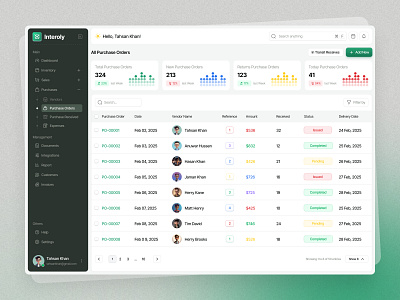 Inventory Management Purchase Orders dashboard dashboard design design inventory inventory purchase orders purchase ui ui design uidesign website design