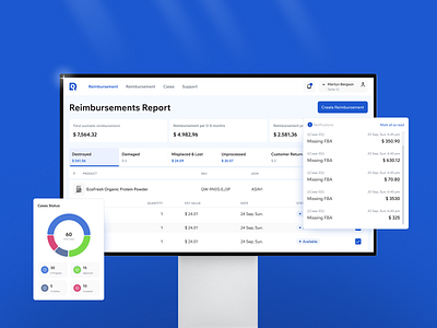 Amazon Reimbursement Platform | E-Commerce app branding design graphic design illustration logo product design ui ux vector