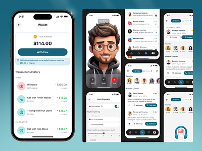 Listening App | Audio & Video Psychology App app branding design graphic design illustration logo product design ui ux vector