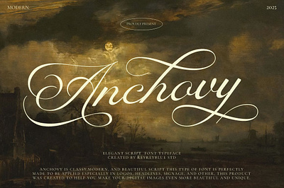 Anchovy – An Elegant Script Typeface with Timeless Charm branding calligraphy classy font cool font font retro font script font typography vintage
