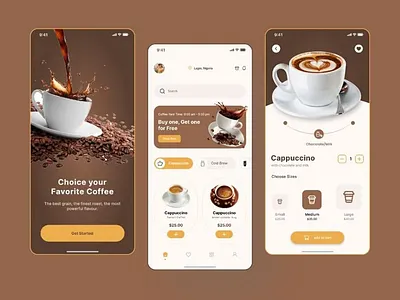 Coffee shop mobile App animation app branding design graphic design logo mobileapp mobileappdesign motion graphics ui uidesign ux uxdesign