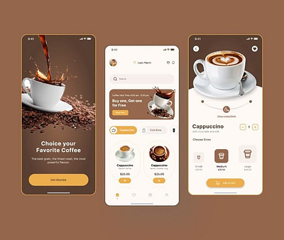 Coffee shop mobile App animation app branding design graphic design logo mobileapp mobileappdesign motion graphics ui uidesign ux uxdesign