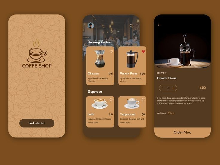 Example of Coffee Shop Mobile App