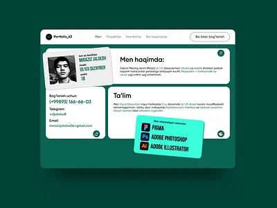 Portfolio. (landing-page) branding graphic design ui