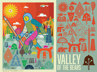 Valley of the Bears { Icon poster art } artwork branding collage concept design graphic design iconography illustration logo poster art vector wall art