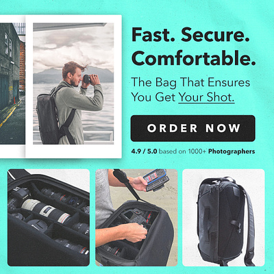 Camera Bag - Static Ads (Meta) ads creative design ecommerce facebook ads graphic design meta ads static ads