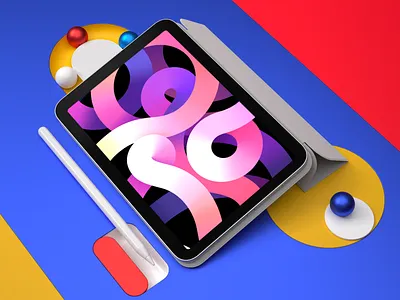 iPad in Wonderland 3d apple branding design graphic design ipad mockup modelling rendering
