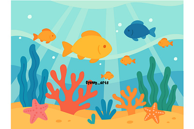 A Vibrant Marine Paradise animal aquarium aquatic background cartoon celebration coral eco ecosystem environment event fish marine maritime nature ocean sea starfish underwater water